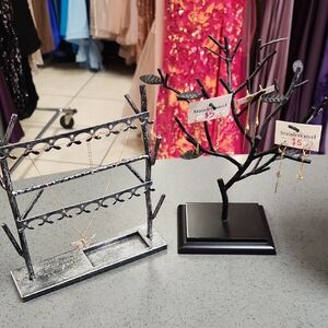 Two Stainless Steel Jewelry Display Stands
